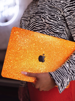 Neon Orange Glitter Macbook Case