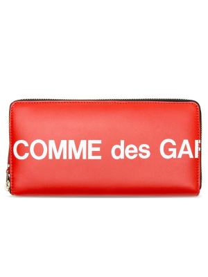 Comme Des Garcons Sa0110 Huge Logo Leather Wallet - Red