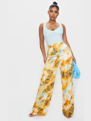 Orange Tie Dye Wide Leg Trousers