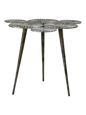 Flora Accent Table Antique Gold