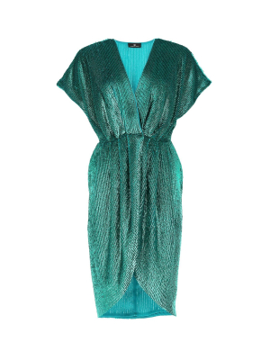 Elisabetta Franchi Sequin Embellished Wrap Dress