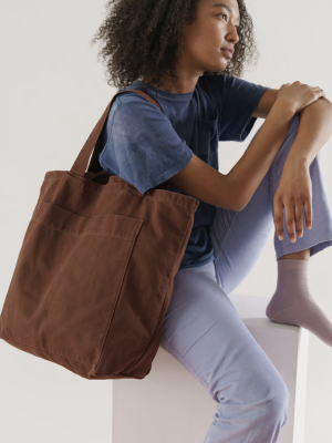 Giant Pocket Tote - Washed Brown