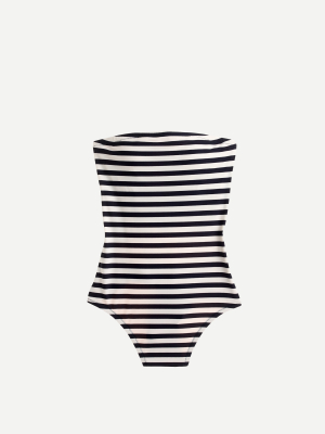 Cross-back Bandeau One-piece In Classic Stripe