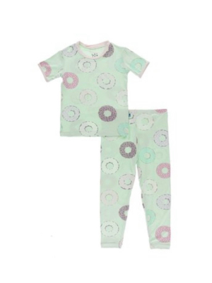 Kickee Pants Print Short Sleeve Pajama Set - Pistachio Donuts