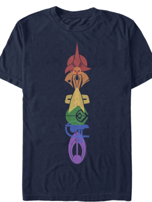 Men's Star Trek Ds9 Rainbow Unity Emblem T-shirt