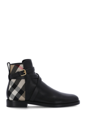 Burberry Checked Panelled Boots