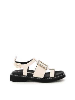 Roger Vivier Viv' Rangers Strass Buckle Sandals