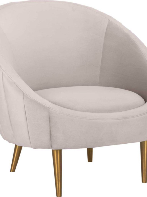 Raymond Channel Tufted Tub Chair Pale Taupe/gold