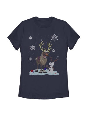 Women's Frozen Christmas Sweater Friends T-shirt