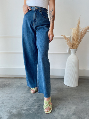 Lincoln Blue High Rise Wide Leg Jeans