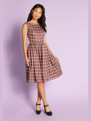 It All Plaids Up Swing Dress