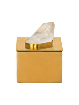 Small Brass & Clear Quartz Box