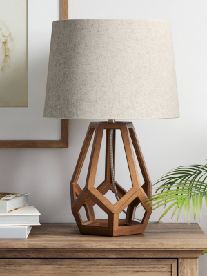 Large Wood Geo Assembled Table Lamp - Threshold™