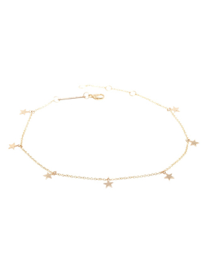 14k Itty Bitty 7 Dangling Stars Bracelet