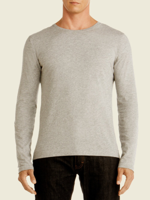 Long Sleeve Crewneck T-shirt In Pima Cotton