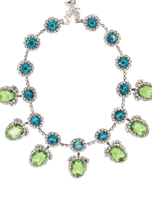 Aquamarine & Peridot Drop Necklace
