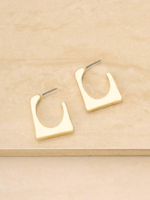 Geo Modern 18k Gold Plated Cutout Hoops