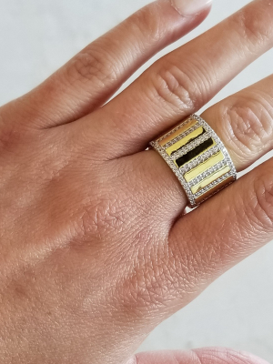 Rectangular Pavé Cigar Band Ring