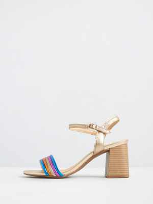 Leading Rainbow Ankle Strap Heel