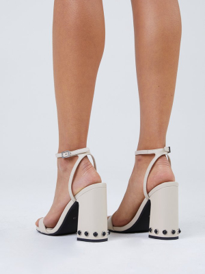 Yella Chunky Heels - Ivory White