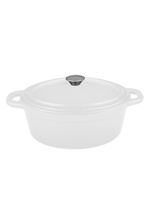 Berghoff Neo 8 Qt Cast Iron Oval Covered Casserole, White