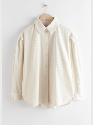 Corduroy Pleated Shoulder Shirt