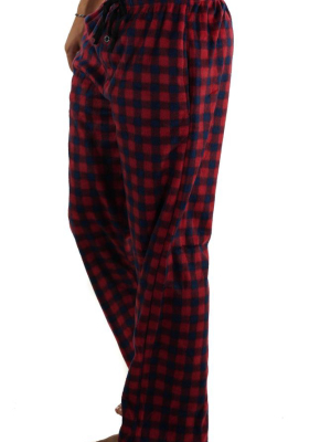 Men's Minky Fleece Sleep Pants - Black Plaid