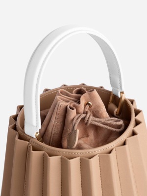 Mini Lantern Bag Pleated - Latte