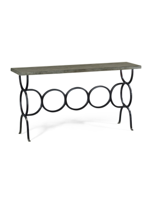 Casual Console Table With Iron Base