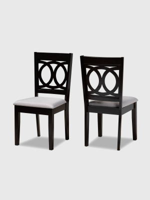 2pc Lenoir Upholstered Wood Dining Chair Set - Baxton Studio