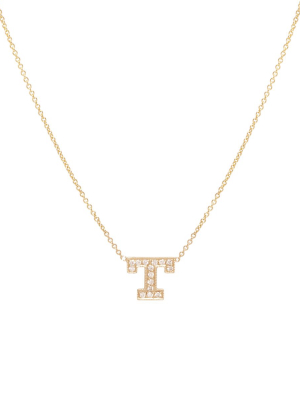 14k Large Pave Letter Necklace