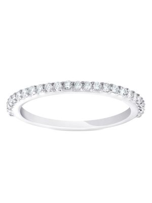 Pompeii3 1/4ct Diamond Wedding Ring 14k White Gold Stackable Womens Anniversary Band