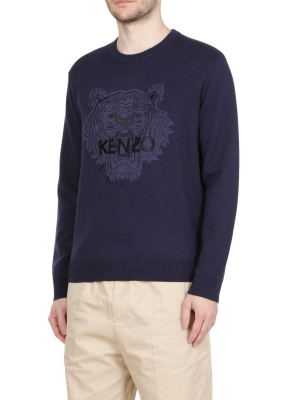 Kenzo Tiger Embroidered Knitted Jumper