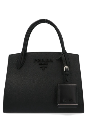 Prada Monochrome Saffiano Small Tote Bag