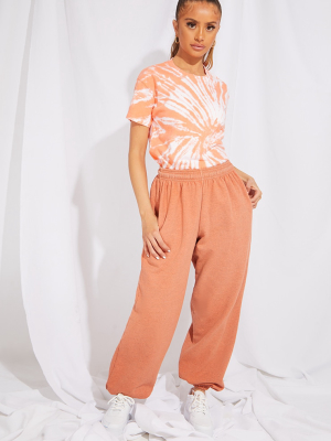 Petite Orange Marl Sweat Jogger Pants