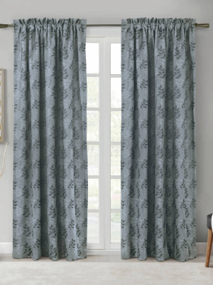 Set Of 2 (84"x54") Hart Woven Jacquard Light Filtering Window Curtain Panels - Habitat