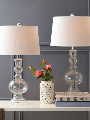 28.5" (set Of 2) Genie Glass Table Lamp (includes Energy Efficient Light Bulb) - Jonathan Y