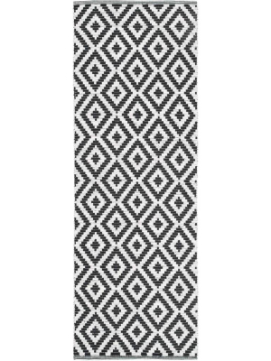 Montauk Rhombus Black/ivory Runner Rug