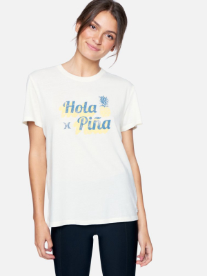 Hola Pina Washed Relaxed Girlfriend Tee