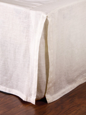 Pleated Linen Bedskirt In Cream