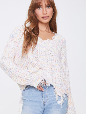 Destroyed Marled Knit Sweater