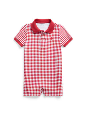 Gingham Cotton Polo Shortall