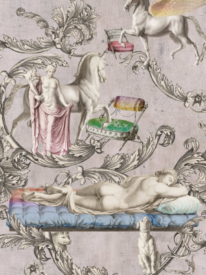 Sleeping Beauty Wallpaper In Taupe And Blue From The Wallpaper Compendium Collection By Mind The Gap