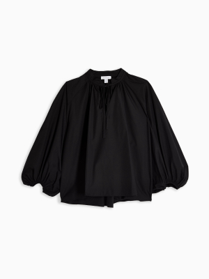 **black Poplin Smock Top Topshop Boutique