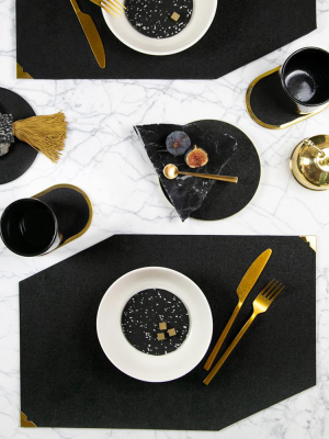 Rubber Placemats In Pure Black