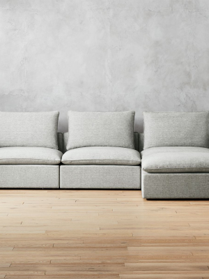 Lumin Grey Linen 4-piece Sectional Sofa
