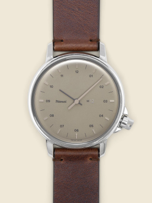 M12 Swiss Watch 39mm - Silver/platinum/vintage Chocolate Leather