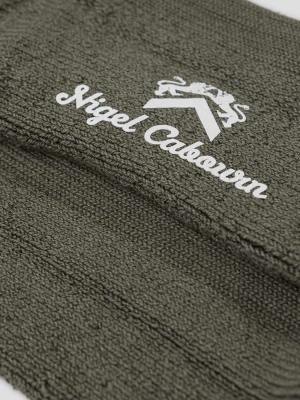 Cushion Sole Ribbed Crew Sock In Camouflage