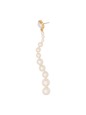 Long Drop Pearl Pierced Earrings