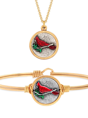 Red Cardinal Bangle + Necklace Set